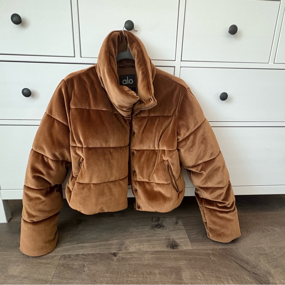Alo Brown Corduroy Puffer Jacket